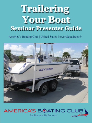 Trailering Your Boat course book cover with couple trailering a boat at ramp