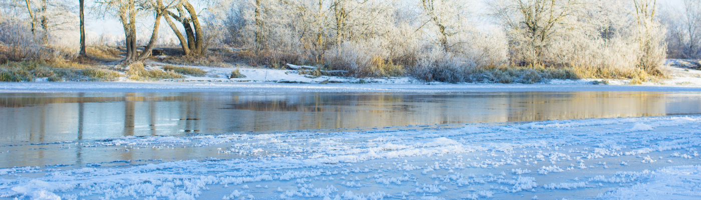 Lake with ice on it 