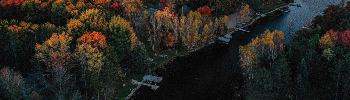 aerial view of a lake 