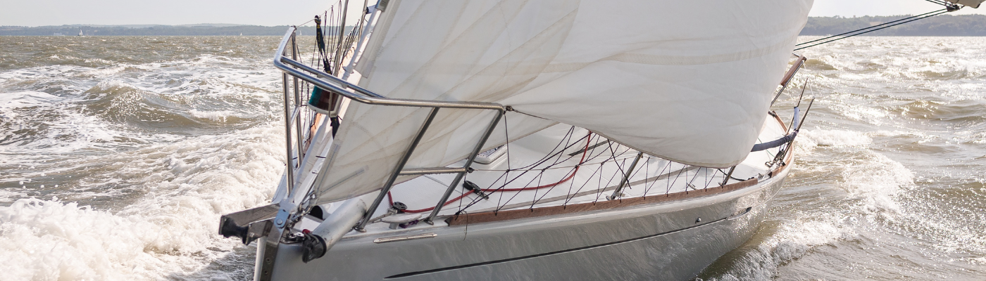 sailboat in rough weather